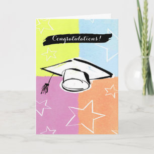Cartão personalizável de graduação de boné de estr