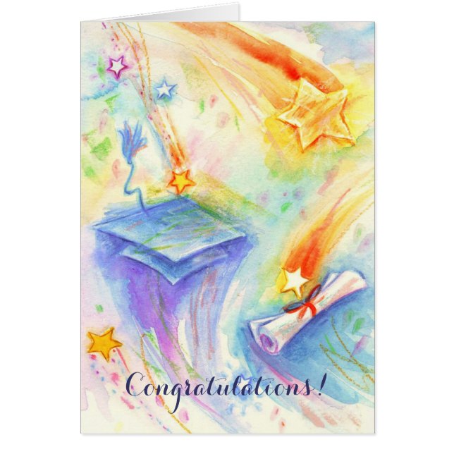 Cartão personalizável de graduação do boné artísti (Frente)