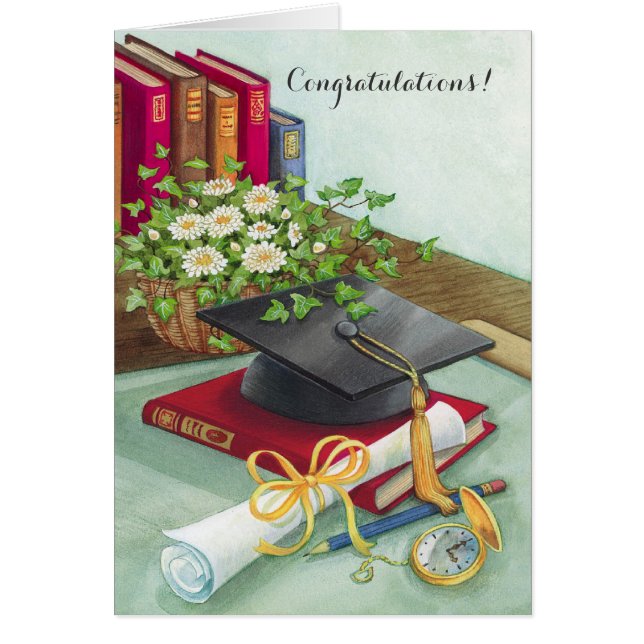 Cartão personalizável de graduação do boné de Livr (Frente)