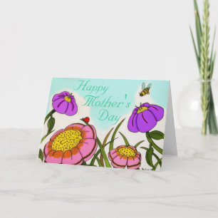 Cartão personalizável do Dia das Mães Jardim Flori