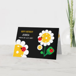 Cartão Personalizável Preto de Aniversário Feliz P