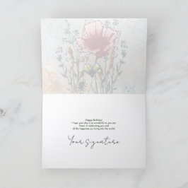 Cartão Personalize Artistic Wildflower Birthday Card