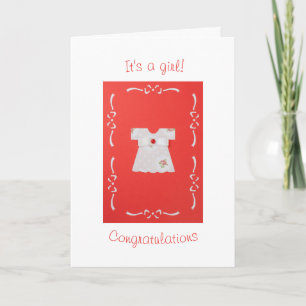 Cartão Personalize, bonitinho vestido de menina