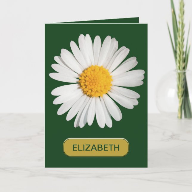 Cartão Personalize - Cheerful, Bright Daisy (Frente)
