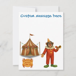 Cartão Personalize: Chester o palhaço chimpanzé
