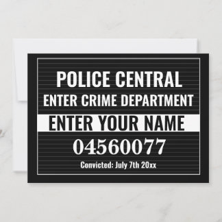 Cartão Personalize Custom Mugshot Sign Board Template