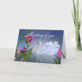 Cartão Personalize esta bela placa de saudação Swan