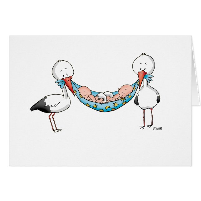 Cartão Personalize este presente para meninos gêmeos (Frente Horizontal)