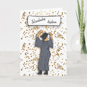 Cartão Personalize Felicidades Graduate (Hispanic)