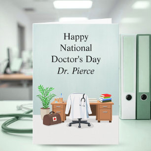 Cartão Personalize Feliz Dia do Médico Consultório Médico