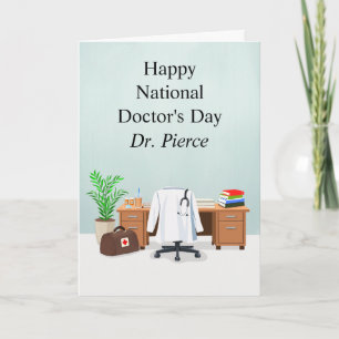 Cartão Personalize Feliz Dia do Médico Consultório Médico