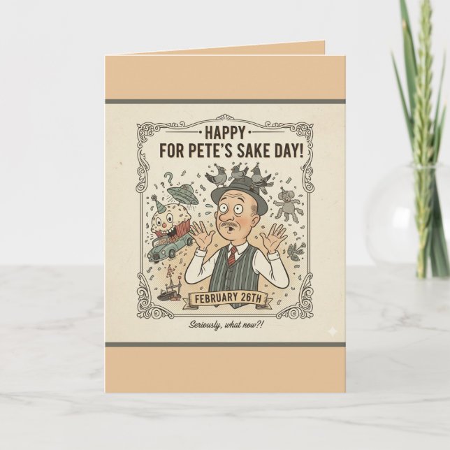 Cartão Personalize "For Pete's Sake Day" Greeting Card (Frente)