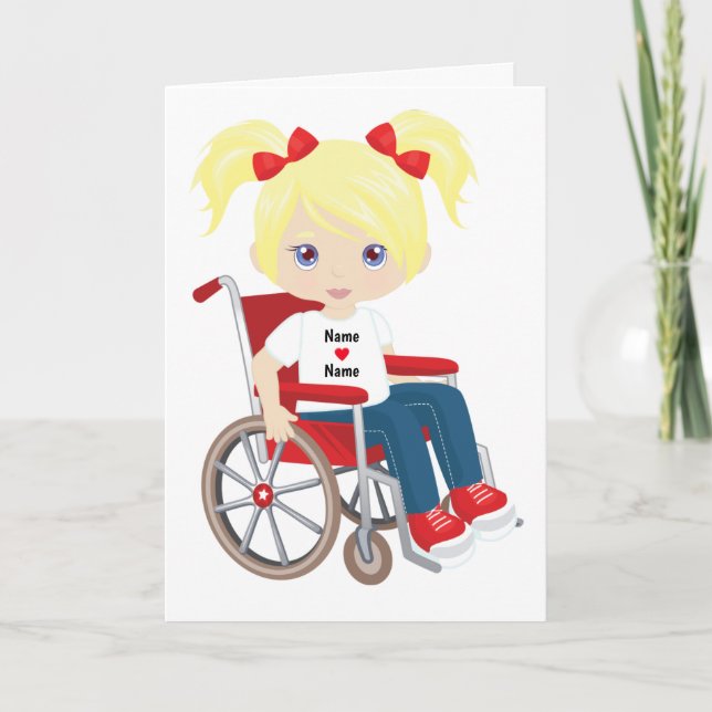 Cartão Personalize Garota Loira em Branco (Frente)