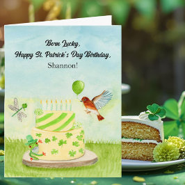 Cartão Personalize Happy St Patricks Day Birthday