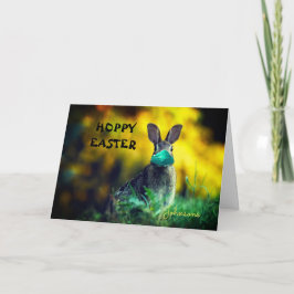 Cartão Personalize HOPPY EASTER Funny Bunny Mask Pandemic
