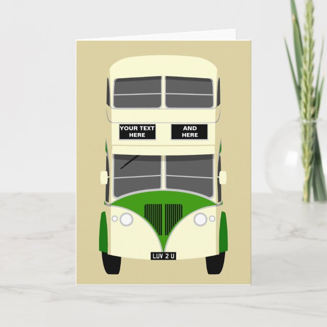 Cartão Personalize Iconic Blackpool Double Decker Bus (Frente)