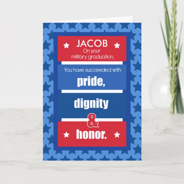 Cartão Personalize Name Military Graduation Congratulatio (Frente)