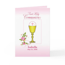 Personalize Nome da Menina Rosa Primeira Comunhão,