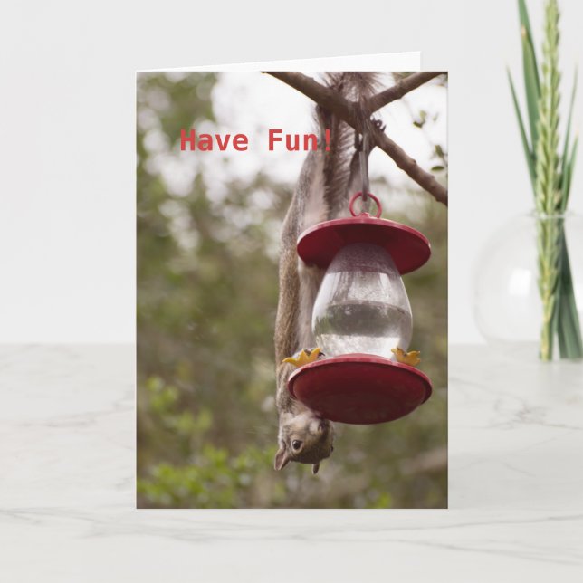 Cartão Personalize o esquilo de cabeça para baixo no alim (Frente)