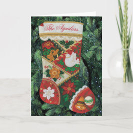 Cartão Personalize o nome da carta de Natal e feriado