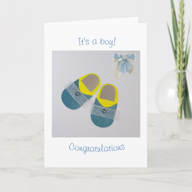 Cartão Personalize os chinelos do bebê (Frente)