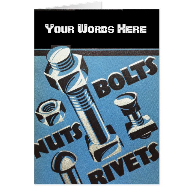 Cartão Personalize os rebites, loucos - e - os parafusos (Frente)