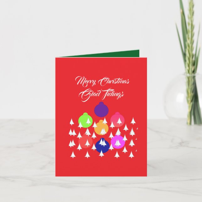Cartão Personalize os Tidings Felizes de Natal (Frente)