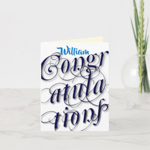 Cartão Personalize Parabéns Impressão mínimos grandes.