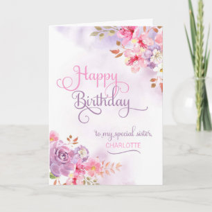 Cartão Personalize to Sister, Happy Birthday