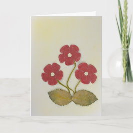 Cartão Personalize três flores vermelhas de aniversário
