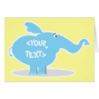 Cartão Personalize um Elefante, <YOUR TEXT>