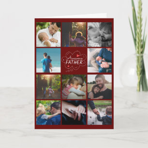Cartão Personalized 11 Photo Collage Father's Day Card