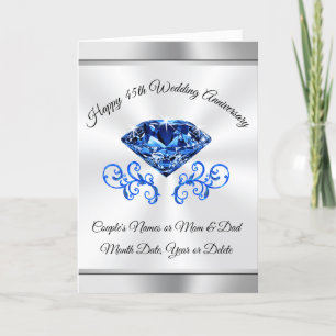Cartão Personalized 45th Anniversary Cards, Sapphire