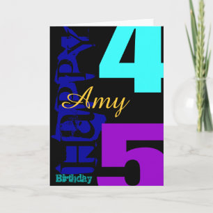 Cartão Personalized 45th Birthday POP Greeting Card