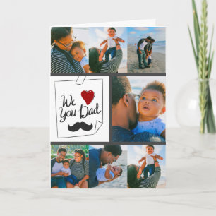 Cartão Personalized 7 Photo Collage First Father's Day