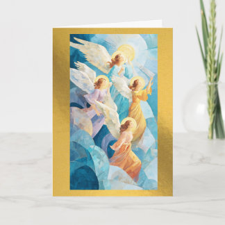 Cartão Personalized Angels Christmas Greeting Card
