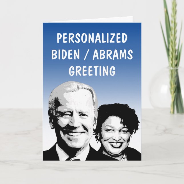 Cartão Personalized Biden Abrams 2020 Greeting Card (Frente)