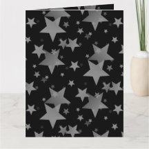Personalized Birthday Wish White Stars on Black