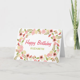 Cartão Personalized Botanical Birthday Card
