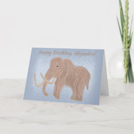 Cartão Personalized Brown Woolly Mammoth Illustration