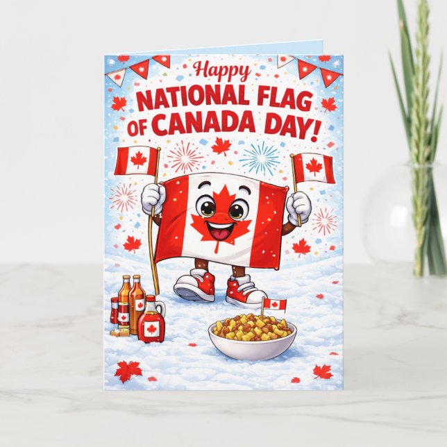 Cartão Personalized Canada Flag Day Greeting Card  (Frente)