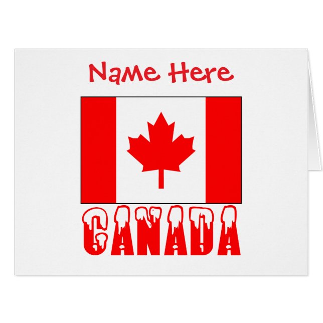 Cartão Personalized Canada Flag Patriotic Large Greeting  (Frente horizontal)