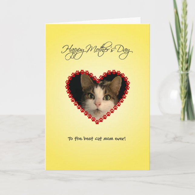 Cartão Personalized cat mom Mothers Day (Frente)
