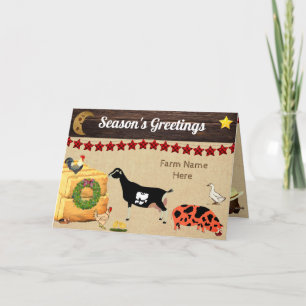 Cartão Personalized - Country Christmas LaMancha Goat