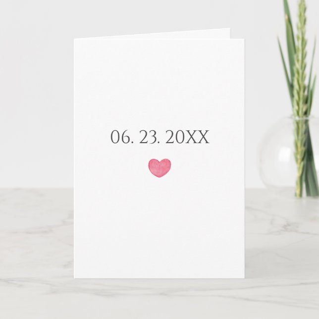 Cartão Personalized Date Simple Wedding Anniversary  (Frente)