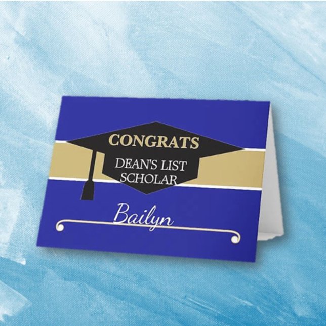 Cartão Personalized DEAN'S LIST Scholar congrats card (Criador carregado)