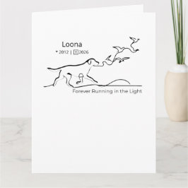Cartão Personalized Dog Memorial Sympathy Line Art