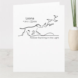 Cartão Personalized Dog Memorial Sympathy Line Art