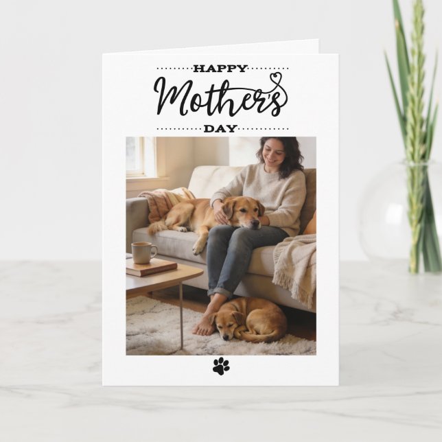Cartão Personalized Dog Name Card – Happy Mother’s Day (Frente)