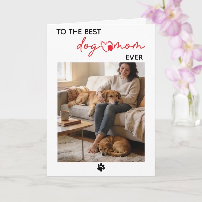 Cartão Personalized Dog Name Card – Happy Mother’s Day (Orquídea)